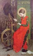 Marianne Stokes St Elizabeth of Hungary Spinning for the Poor Germany oil painting artist